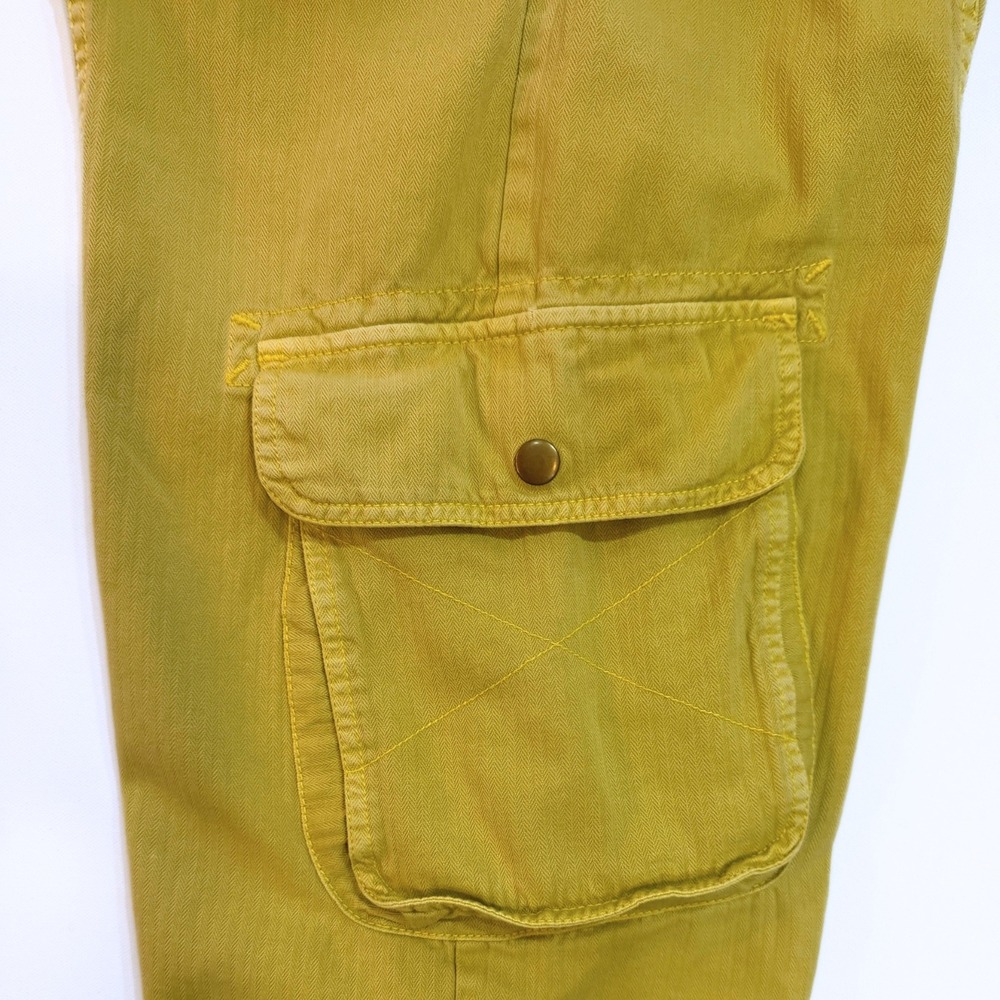 Free People We the Free Tahiti Cargo Pants Citronelle Yellow Size Medium EUC - Picture 5 of 9